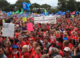 NSW public sector workers take to the streets against the Liberal state government's attacks