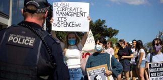 Protester facing jail under COVID rules after police attack anti-cuts protest at Sydney Uni
