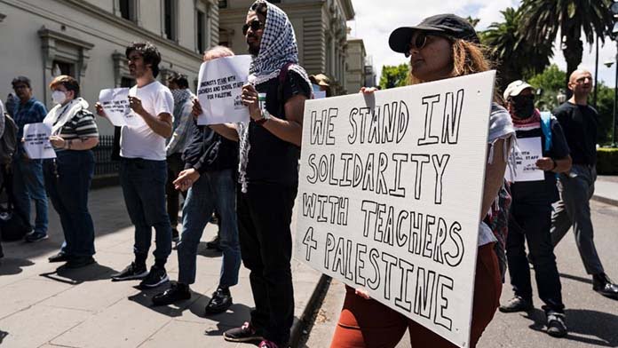 Teachers rally melb palestine