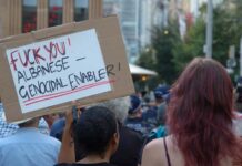 Defiant protests disrupt Albanese’s embrace of war criminal Isaac Herzog