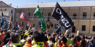 CFMEU delegate facing charges for protest against Admin