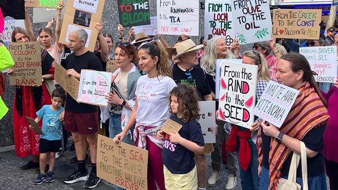 Qld protest slogan rally