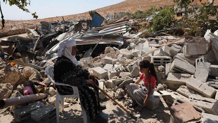 Palestinians Inspect Damage After Home Demolitions in Masafer Yatta Palestinians inspect damage following the demolition of homes in the village of Jinba in Masafer Yatta, south of Hebron in the West Bank, on September 23, 2026. Israeli forces demolished